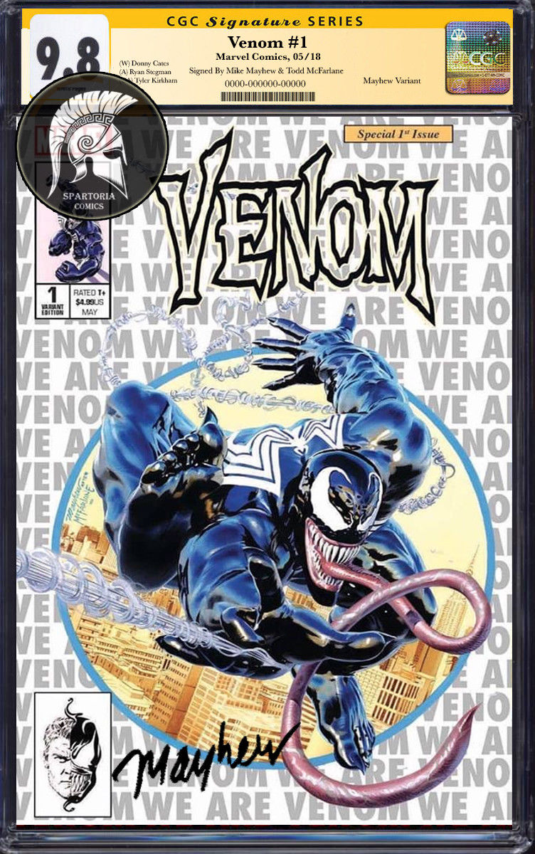 Venom #1 Mike Mayhew White Variant CGC 9.8 Signature Series