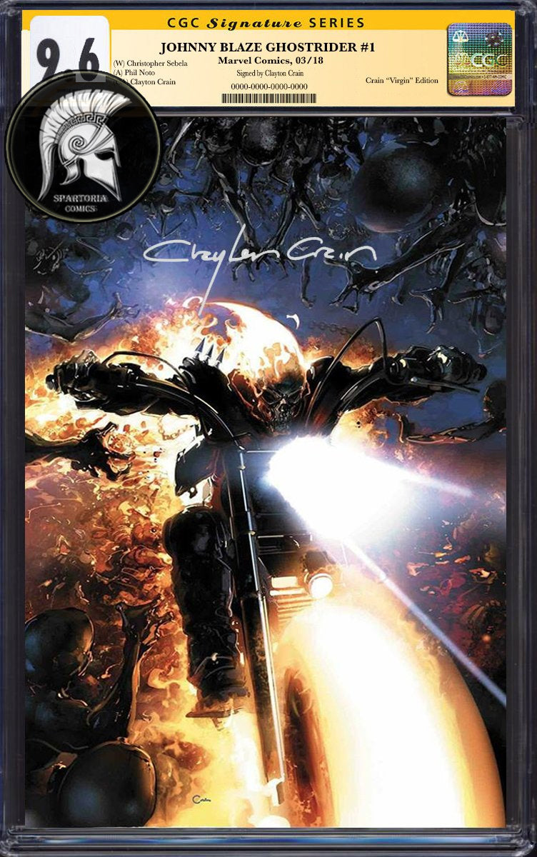 Johnny Blaze Ghost Rider #1 Clayton Crain Virgin Variant CGC 9.6 Signature Series